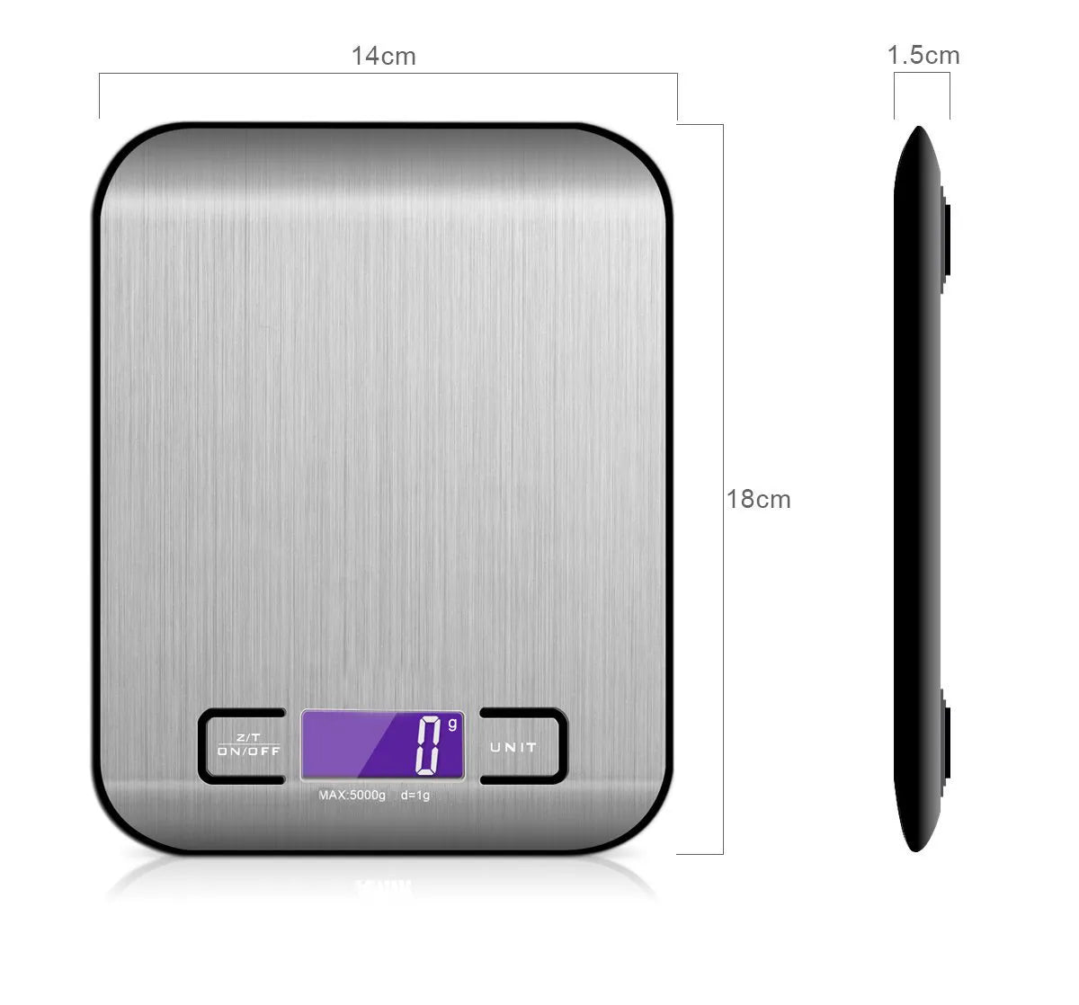 Rechargeable Stainless Steel Kitchen Scale