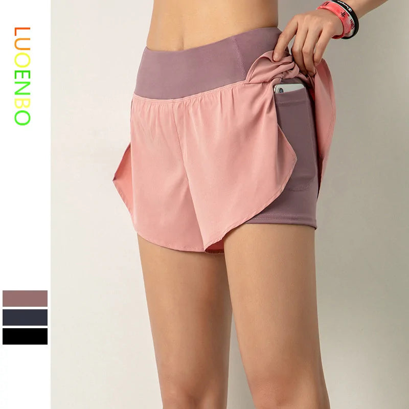 Women Gym Double Shorts